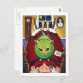 Alien Abduction - of Cat Owner? Briefkaart (Voorkant / Achterkant)