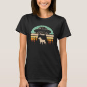 Alien Abduction Pitbull Pit Bull UFO Ruimteschip T-shirt (Voorkant)
