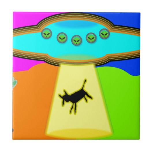 Alien Abduction Tegeltje (Voorkant)