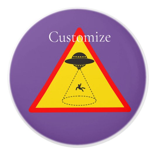 Alien Abduction UFO Thunder_Cove Keramische Knop (Voorkant)