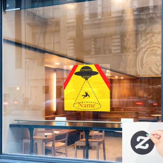 Alien Abduction UFO Thunder_Cove Raamsticker (Cafe Raam)