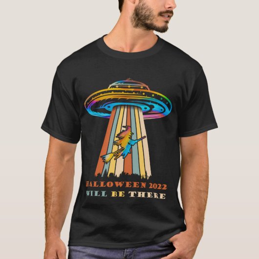 Alien Abduction Witch Flying Saucer UFO Ha T-shirt (Voorkant)