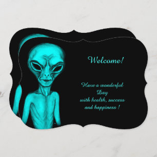 Alien , add Jouw tekst Invitation Kaart