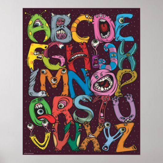 Alien Alphabet Poster (Voorkant)