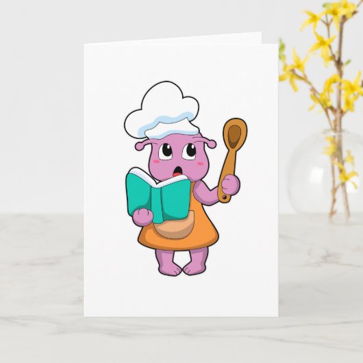 Alien als Cook met Cookbook Kaart (Gele Bloem)