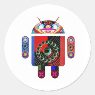 aLIEN Android - Art101 van Navin Ronde Sticker