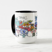 Alien Appreciation Bedankt Funny Cartoon Mok (Voorkant links)