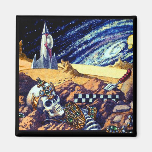 Alien Archeology Square Magnet Magneet (Voorkant)