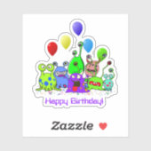 Alien Art * Party with Aliens Sticker (Vel)