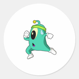 Alien as Runner Ronde Sticker