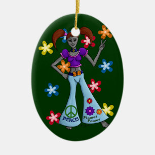 Alien Ation: Hippy Chick Ornament Oval