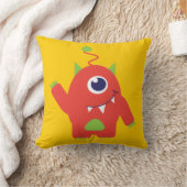 Alien aux yeux orange et jaune coussin pour enfant (Couverture)
