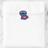 Alien Avec Sticker Coeur Arc-En-Ciel (Sac)