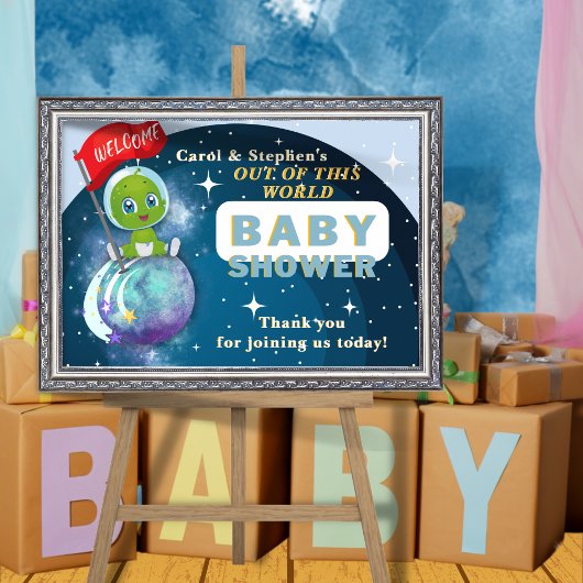 Alien Baby shower Welkom Poster