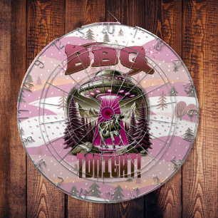 Alien BBQ Koe ontvoering grap Dartbord