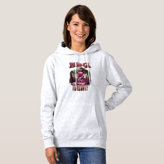 Alien BBQ Koe ontvoering grap Hoodie (Voorkant volledig)