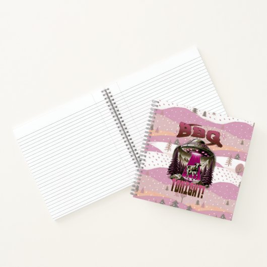 Alien BBQ Koe ontvoering grap Notitieboek (Binnen)