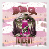 Alien BBQ Koe ontvoering grap Raamsticker (Vel)