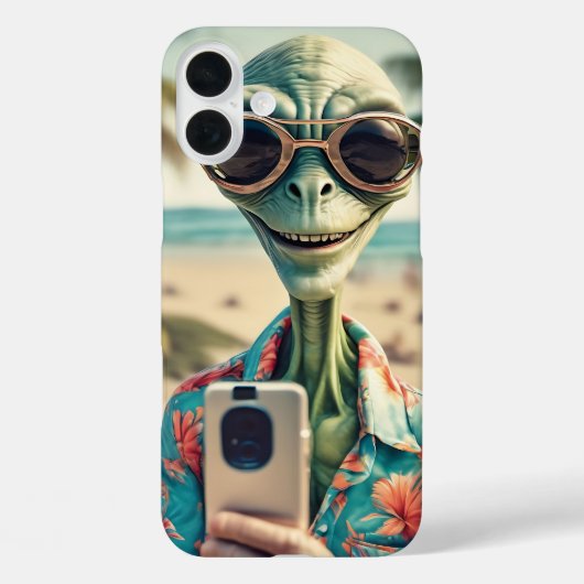 Alien Beach Selfie Retro Art Case-Mate iPhone Case (Achterkant)