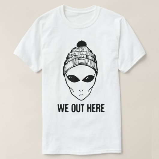 Alien Beanie We Out Here Graphic T-shirt (Design voorkant)