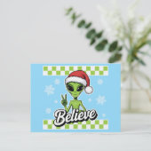 Alien Believe Feestdagenkaart (Staand voorkant)