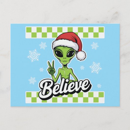 Alien Believe Feestdagenkaart (Voorkant)