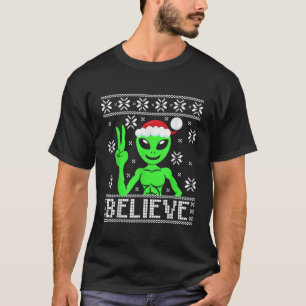 Alien Believe Lelijke Kersttrui T-shirt