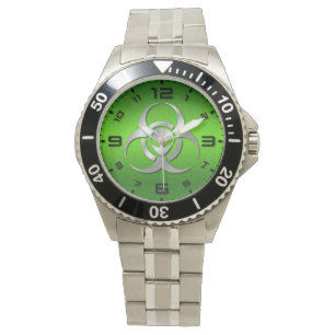 Alien BioHazard Green Steel Horloge