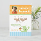 Alien Birthday Party Invitation Kaart (Staand voorkant)