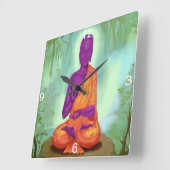 Alien Bouddha Méditation horloge murale (Angle)