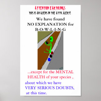 Alien Bowling Alley van kunstenaar Wendy Bridges Poster