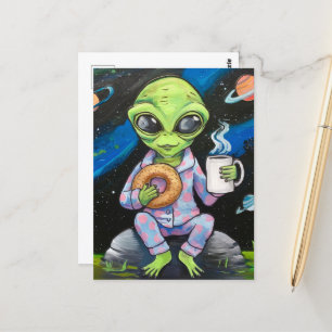 Alien Breakfast Briefkaart