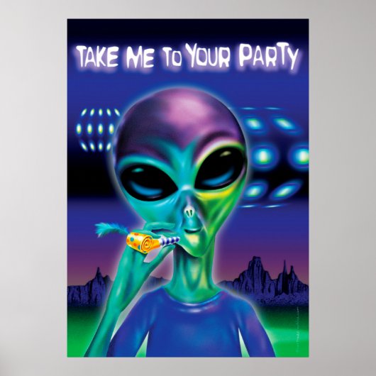 Alien brengt me naar uw poster 28 x 20 inch op uw  (Voorkant)
