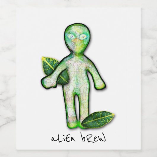 alien bReW Étiquette de vin (Étiquettes simples)