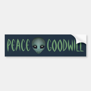 Alien Bumpersticker Friendly Alien Bumpersticker