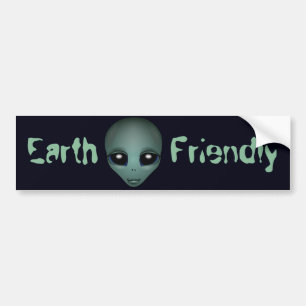 Alien Bumpersticker Friendly Alien Bumpersticker