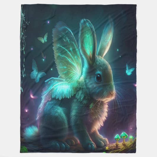 Alien Bunny Fleece Deken (Voorkant)