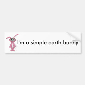 Alien Bunny: "Ik ben een simpele aardbunny" Bumpersticker