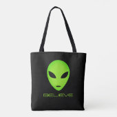 Alien cartoon canvas tas (Achterkant)