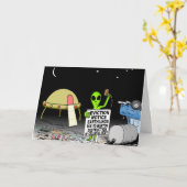 Alien Cartoon - Eviction Cartoon Kaart (Gele Bloem)