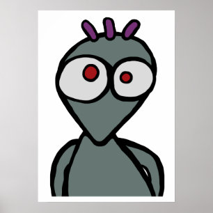 Alien Cartoon, Kunstprint Poster