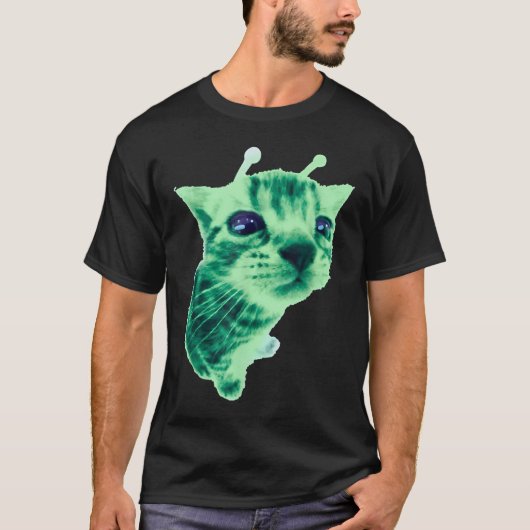 Alien Cat Meme Funny Silly Space Kitty Shirt (Voorkant)