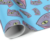 Alien Cat Pattern Cadeaupapier (Rol Hoek)