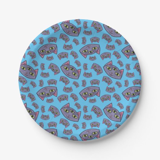 Alien Cat Pattern Papieren Bordje (Voorkant)