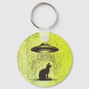 Alien Cat UFO Sleutelhanger