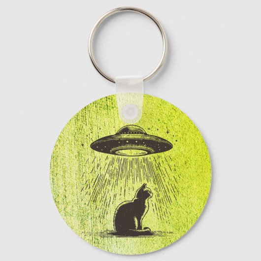 Alien Cat UFO Sleutelhanger (Voorkant)