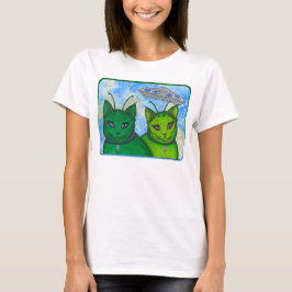 Alien Cats UFO Space Fantasy Cat Art Shirt