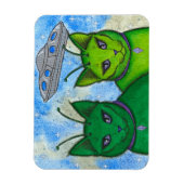 Alien Chats UFO Espace Imaginaire Chat Art Magnet (Vertical)