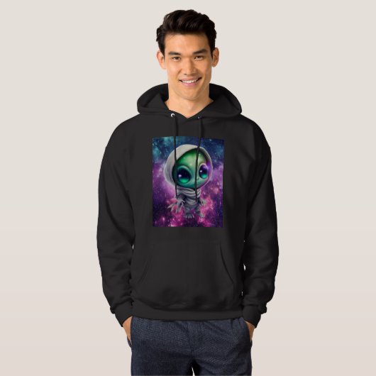 Alien Chibi Galaxy en Sweat - shirt à capuche (Devant entier)