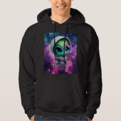 Alien Chibi Galaxy en Sweat - shirt à capuche (Devant)